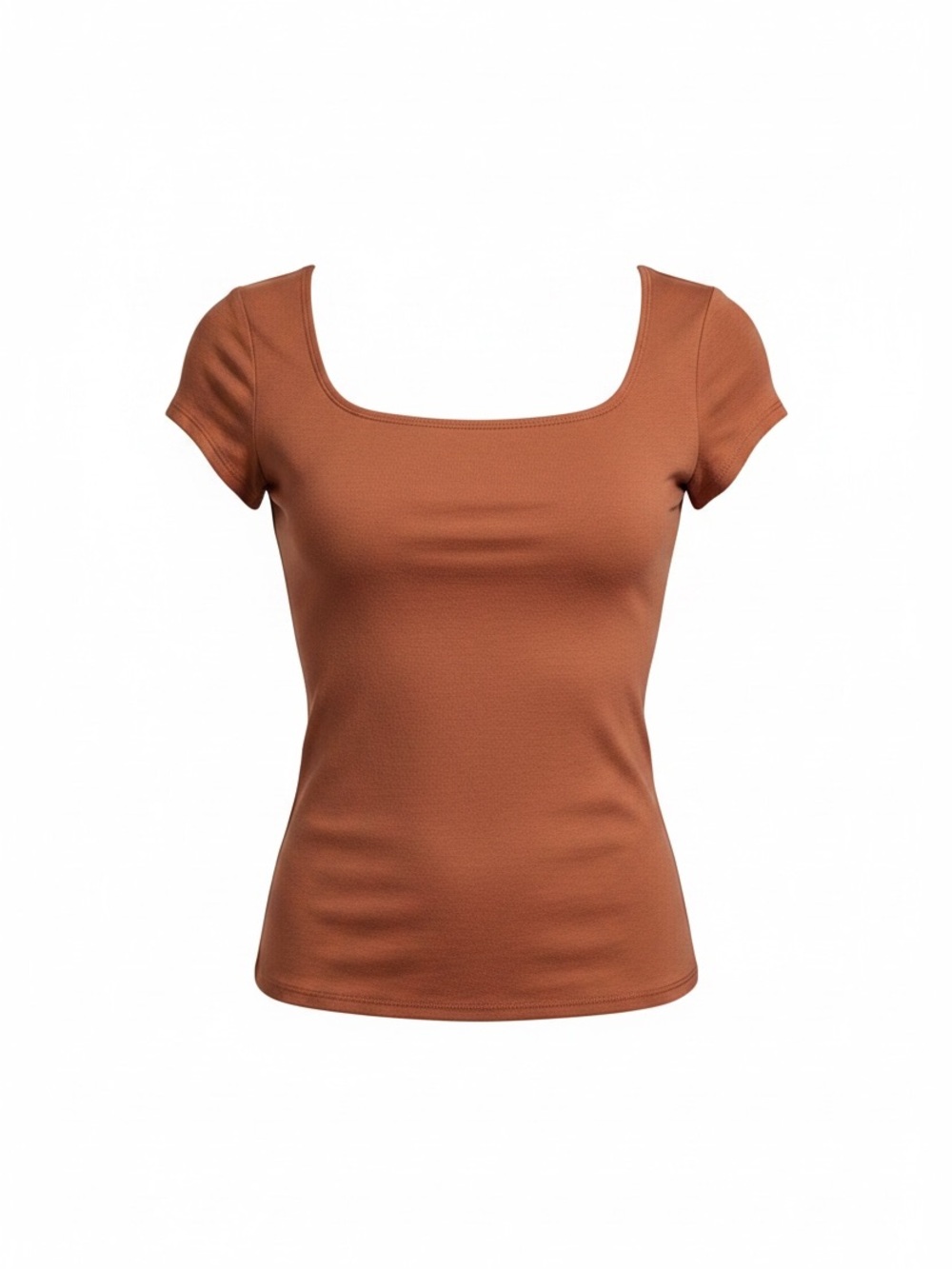 Melrose and Market Rust Square-Neck Slim Fit Women’s Top - SKU 1181